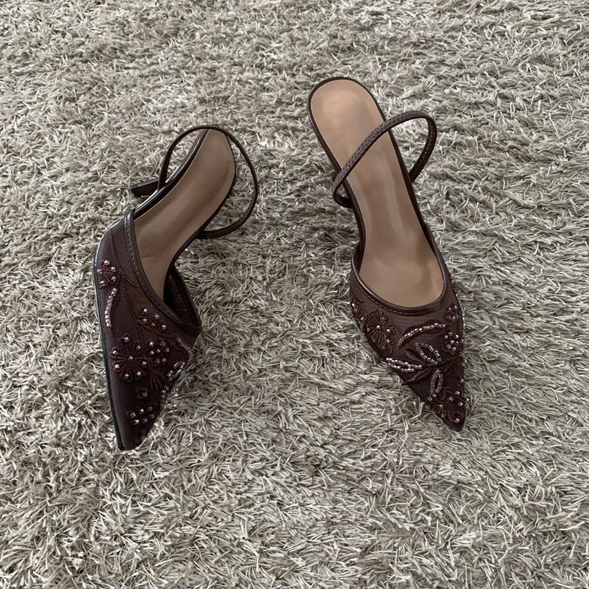 Women's Pointed Toe Mesh Heels – Shop at OWNLUXE
