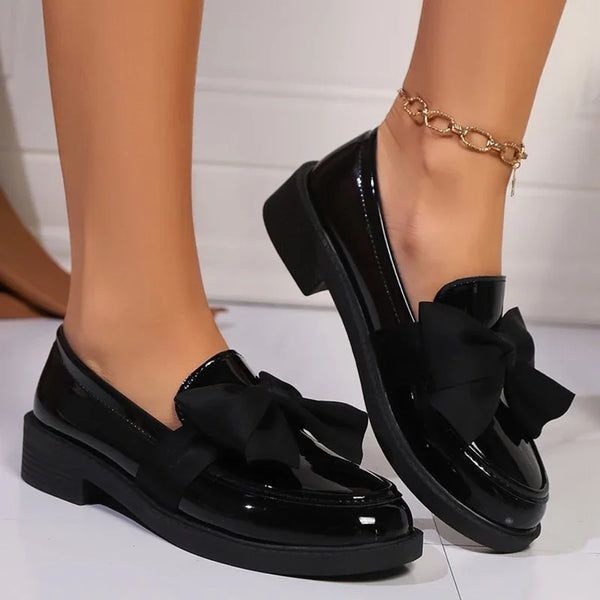 Fashion Bowknot Slip On Loafers Summer Solid Color | OWNLUXE