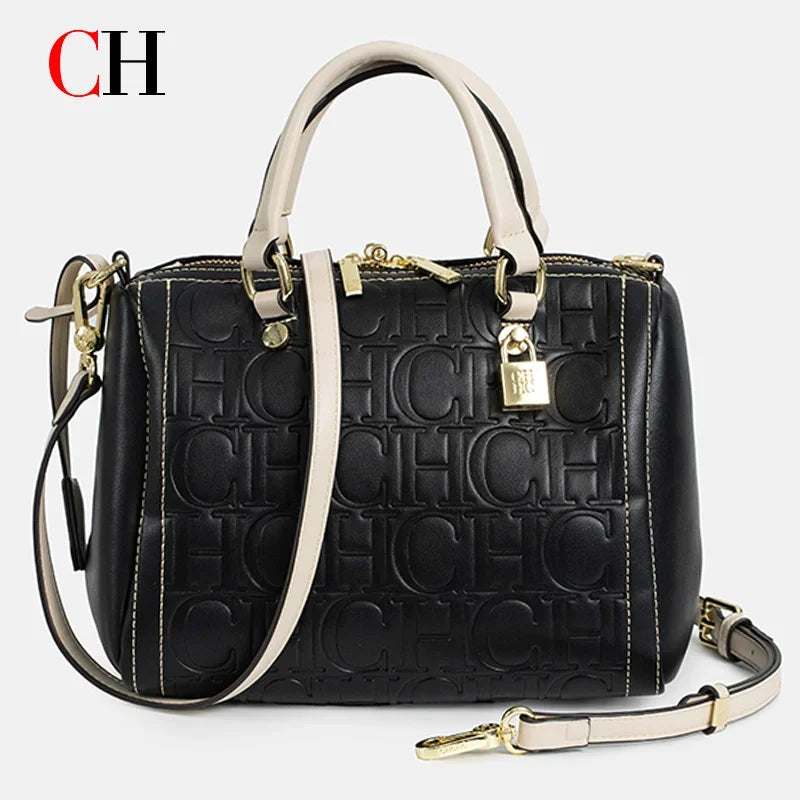 PU Leather Letter-Print Crossbody Bag | OWNLUXE