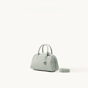 Split Leather Boston Bowling Bag - Compact Travel Crossbody Shoulder Bag | OWNLUXE