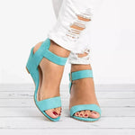 Load image into Gallery viewer, Summer Women&#39;s Sandals Fashion Open Toe Wedge Casual Shoes Women Plus Size Wedge High Heel Sandals Peep Toe Female 35-43

