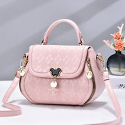 Women's Genuine Leather Tote Handbag - Luxury Designer Bow Bucket Bag