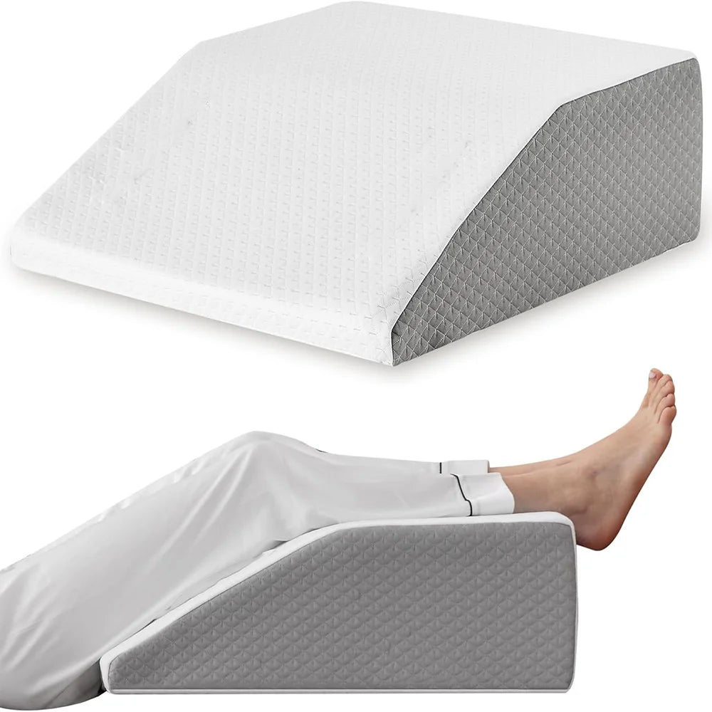 8-Inch Leg Elevating Pillow - Memory Foam Wedge for Side Sleeping & Rest
