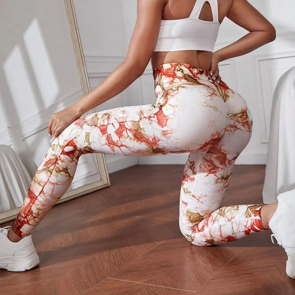 Hip Lifting Seamless Fitness Gym Leggings Tie-dye Yoga | OWNLUXE