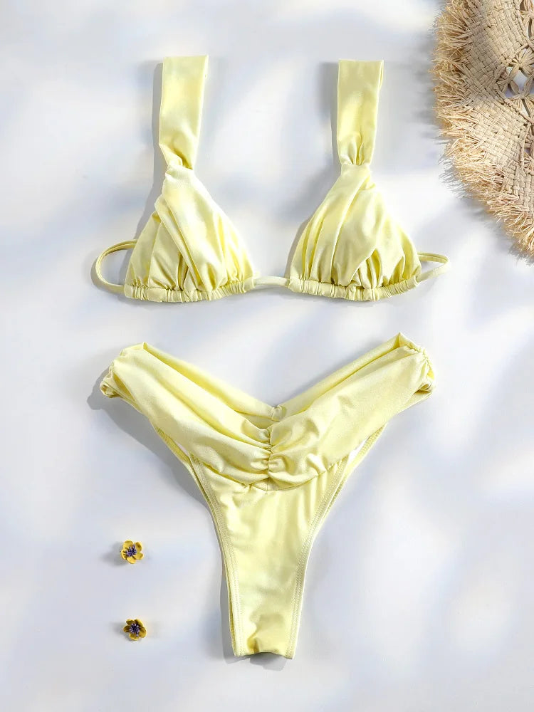 Women's Folds Set Bikini | OWNLUXE