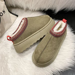 Load image into Gallery viewer, Snow Boots for Women 2023 Winter New Cashmere Warm Thick Soles Without Heel-covered Hair Half Slipper Cotton Shoes for Women

