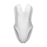 Deep V Neck Bodysuit Shapewear - Thong Waist Shaper with Underwire