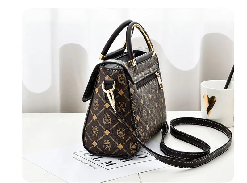 Luxury Designer Shoulder Bag - Women's Printed Monogram Tote Handbag