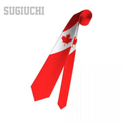 Canada Flag Emblem Neck Tie – Slim Plaid Tie for Wedding, Business & Canada Day