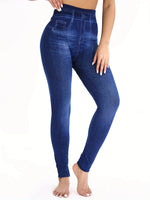 Load image into Gallery viewer, Flat Fashionable Tight Pants For Women Imitating Denim Legging Elastic Fitness And Yoga Pants Sexy Pencil Pants
