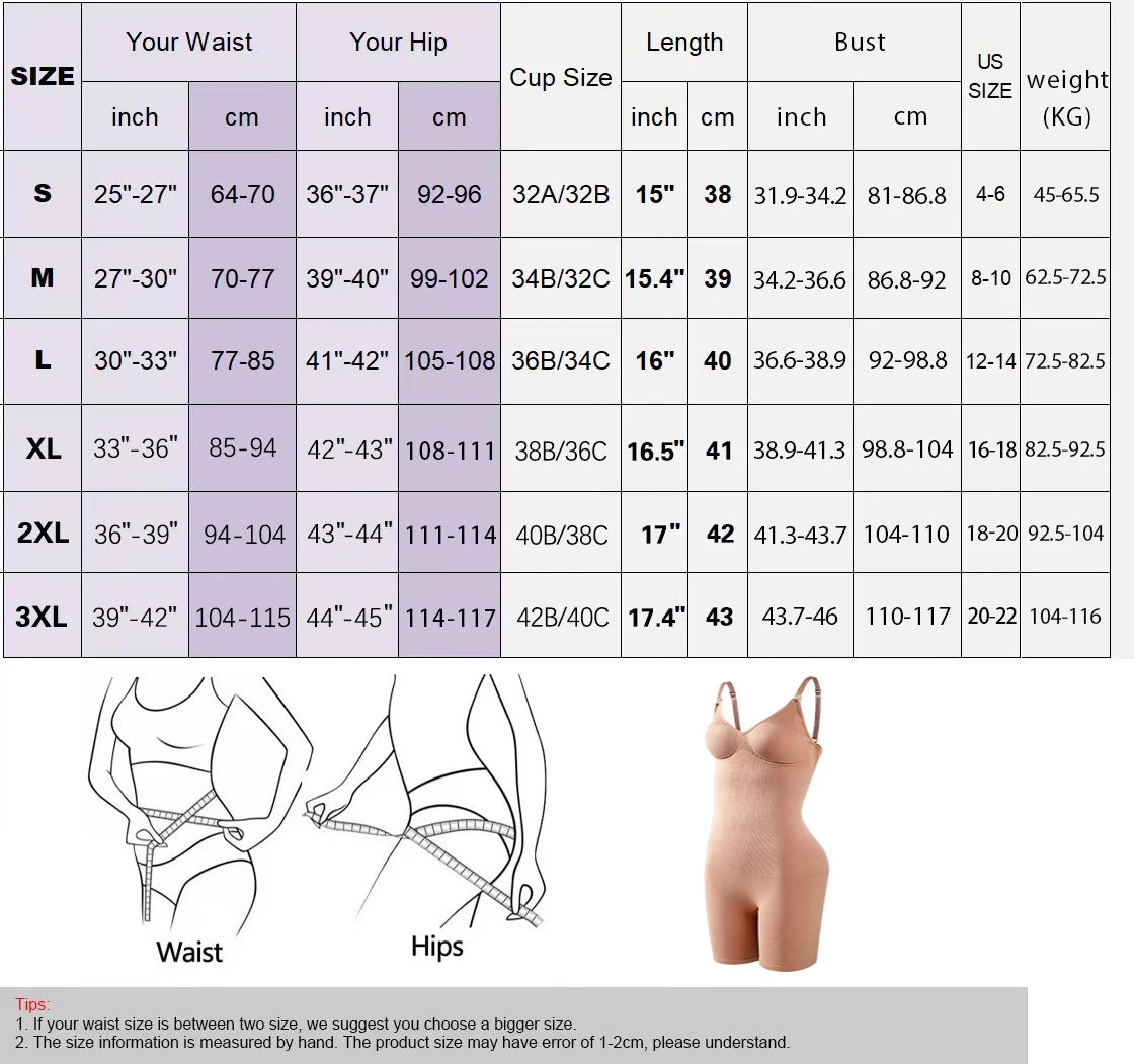 Women’s Full Body Shaper Bodysuit – Tummy & Thigh Slimmer