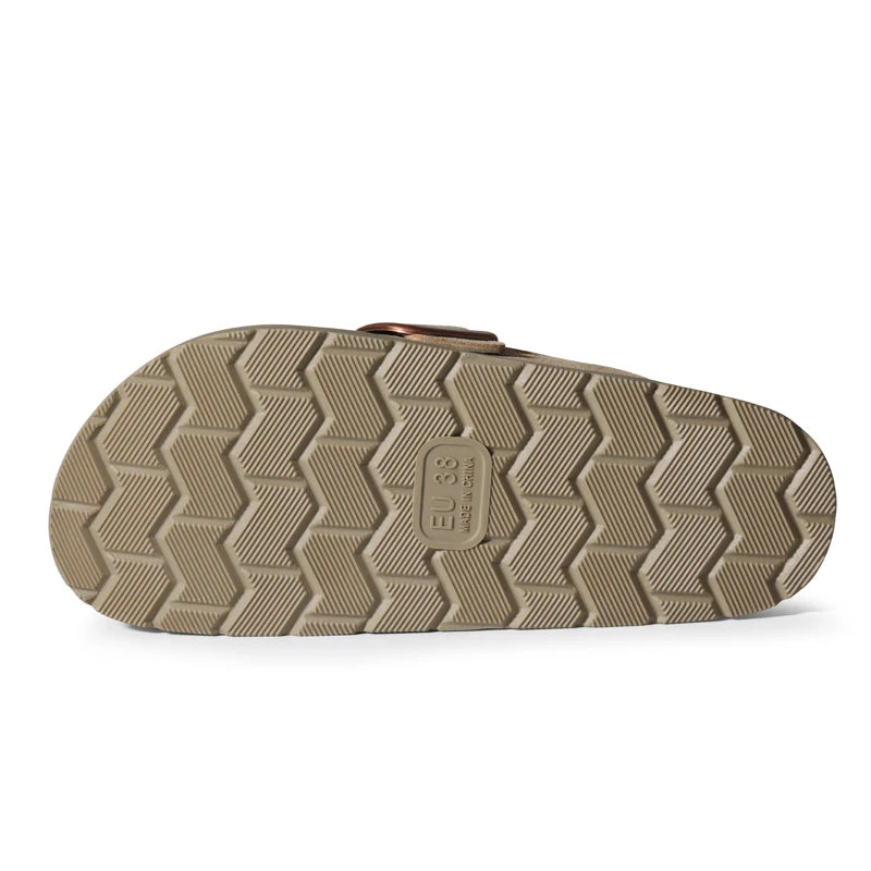 Women's Adjustable Leather Slippers (Coffee) – Shop at OWNLUXE