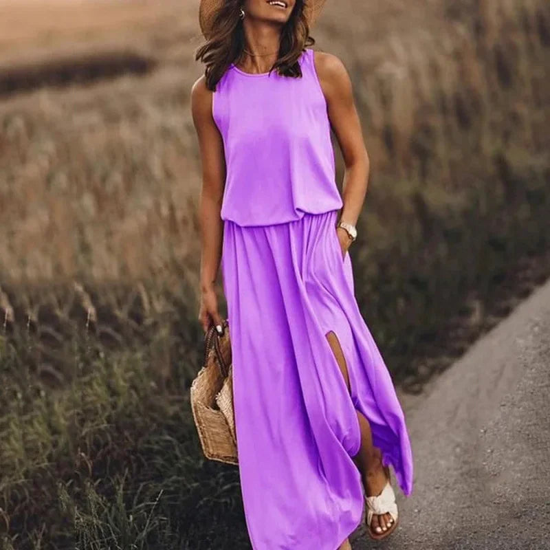 Off-Shoulder Mini Sleeveless Maxi Dress | OWNLUXE