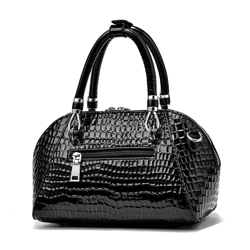 Yellow Crocodile Pattern Tote Bag - Small Shell Messenger