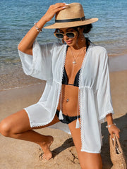 Lace Drawstring Swim Cover-Up | OWNLUXE