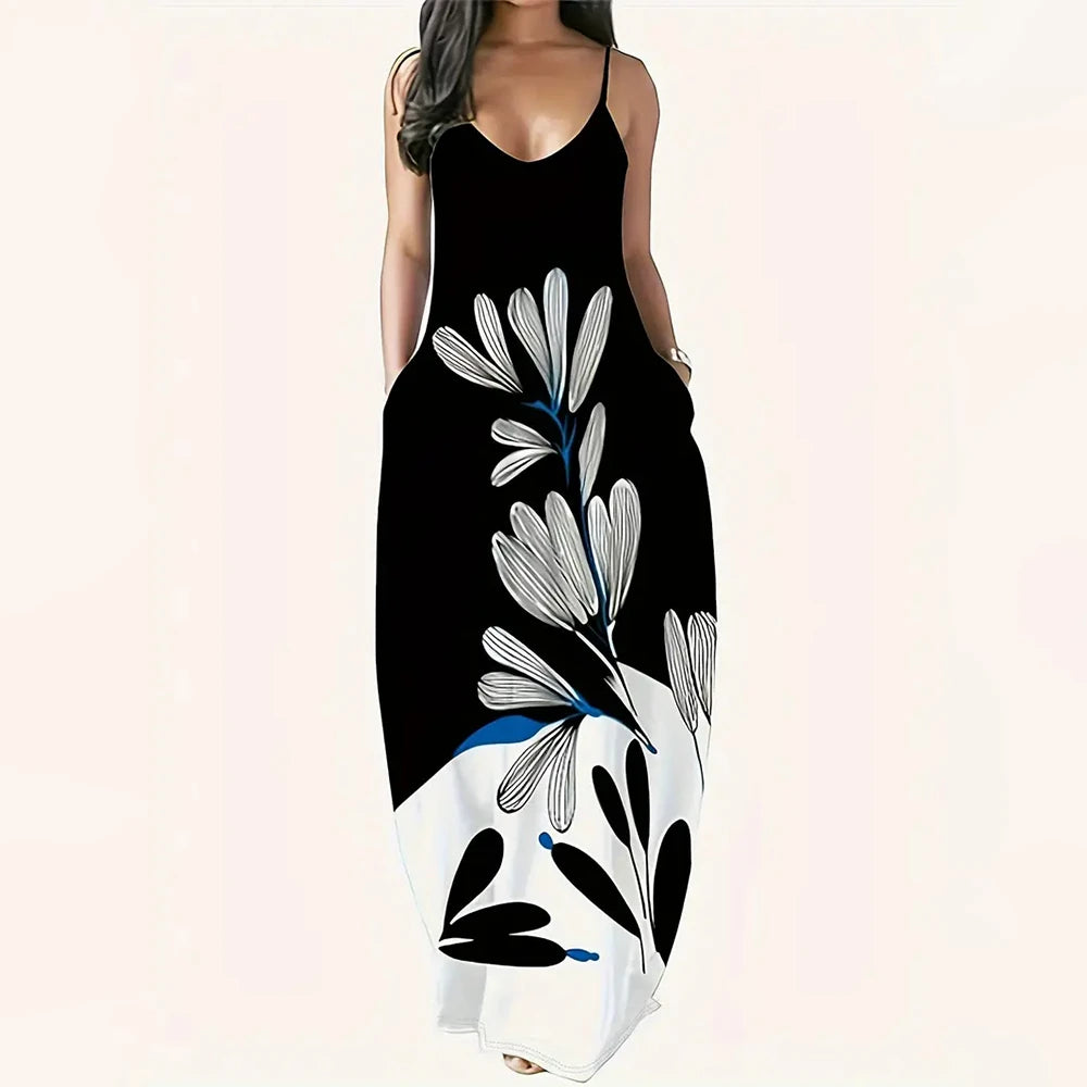 Colorful Gradient V-Neck Maxi Dress – Sleeveless Backless Summer Dress | OWNLUXE