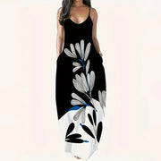 Colorful Gradient V-Neck Maxi Dress – Sleeveless Backless Summer Dress | OWNLUXE