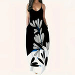Load image into Gallery viewer, Retro Floral Ankle-Length V-Neck Beach Dress
