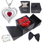 Heart Zircon Pendant Necklace – Comes in Rose Bow Gift Box | OWNLUXE