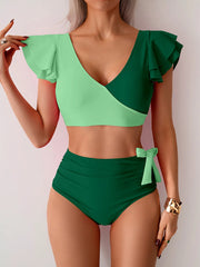 Women's High Waist V-Neck Bikini | OWNLUXE