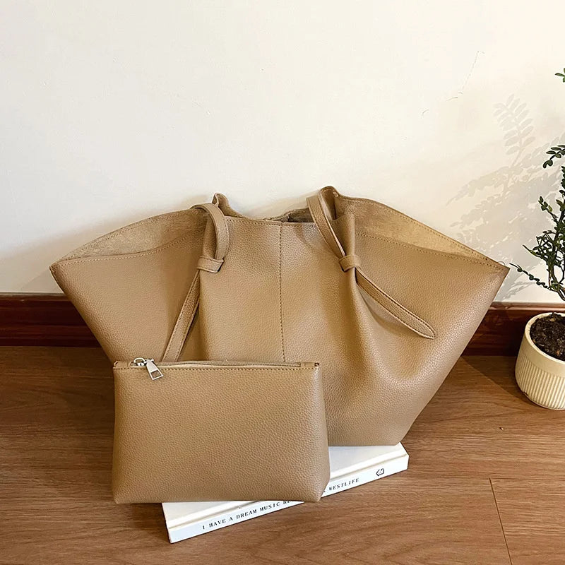 Large Capacity PU Leather Composite Bag Set - 2-in-1 Shoulder Handbag | OWNLUXE