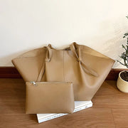 Large Capacity PU Leather Composite Bag Set - 2-in-1 Shoulder Handbag | OWNLUXE