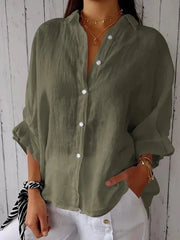 Cotton Linen Blouse | OWNLUXE