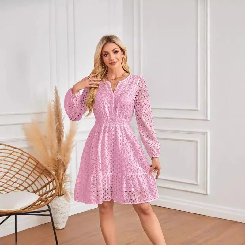Long Sleeve Midi European Eyelet Accessory | OWNLUXE