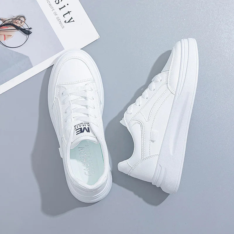 Women's Waterproof PU Slip-On Shoes with Medium Heel