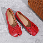 Soft Split Toe Tabi Ballet Flats Women Bowknot Leather | OWNLUXE