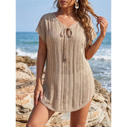 Women's Short Sleeve V-Neck Swim Cover-Up | OWNLUXE