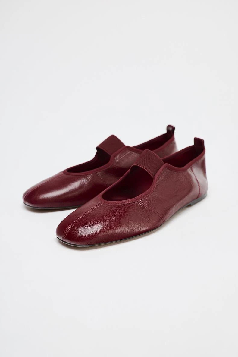 Round Toe Leather Comfortable Flat Accessory – Shop at OWNLUXE