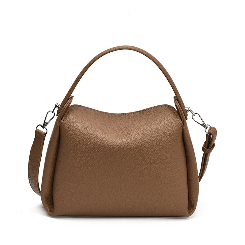 Leftside Small PU Leather Bucket Bag Shoulder Bags Short | OWNLUXE