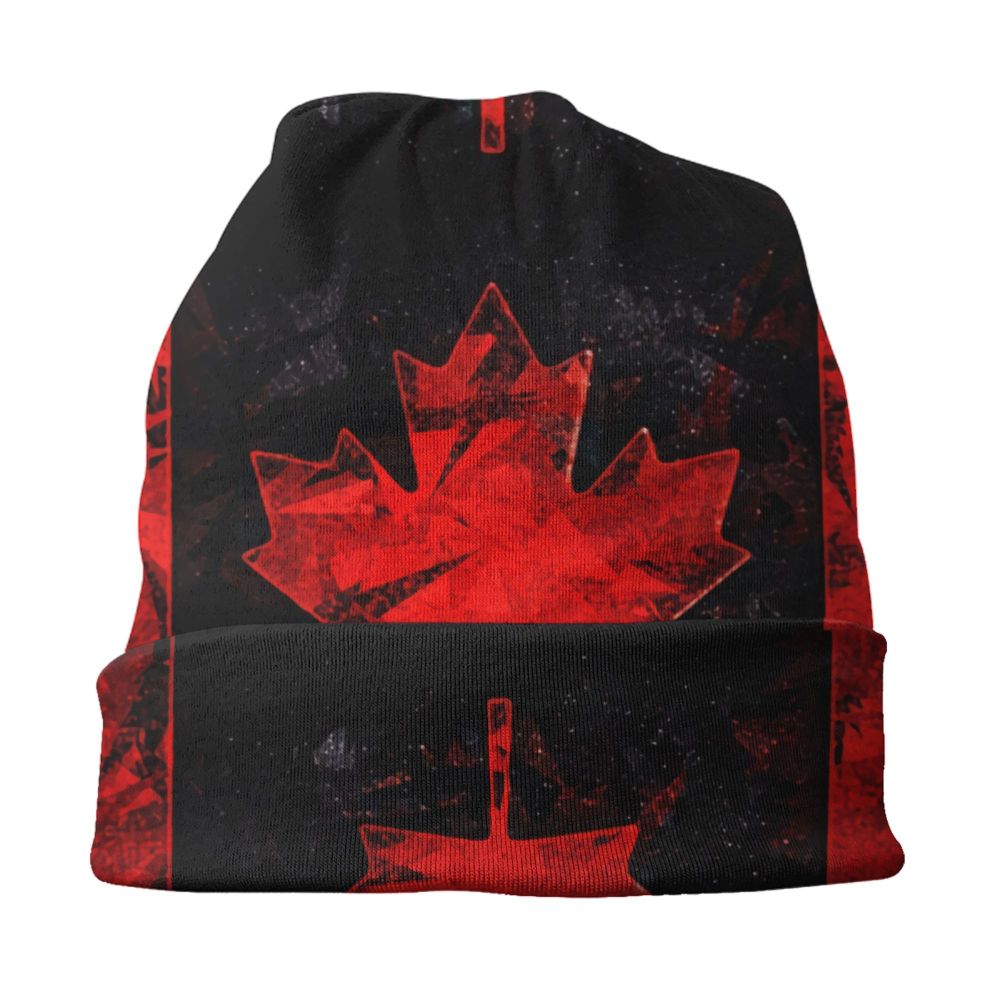 Canadian Flag Beanie – Unisex Winter Knitted Hat Canadian Patriotic | OWNLUXE