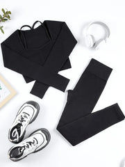 High-Waist Seamless Yoga Ribbed Leggings | OWNLUXE