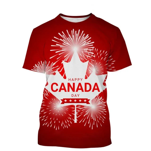 Canada Beaver T Shirt Canadian Flag Maple Leaf 3D Print Streetwear Man Woman O-Neck T-shirts Harajuku Tees Tops Kids Clothing