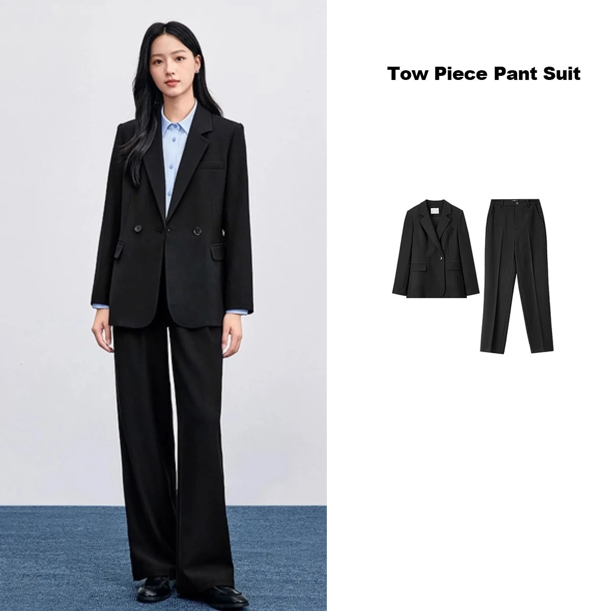 Women's Two Piece Jacket (Beige Pant Suit) | OWNLUXE