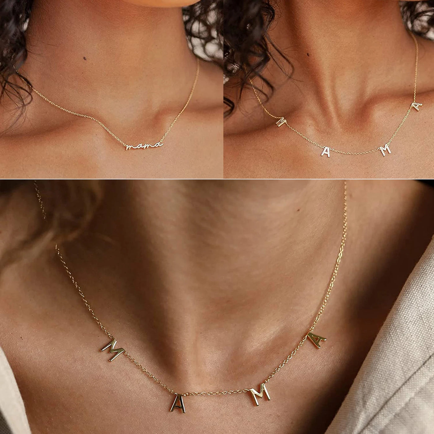 Mama Letter Necklace – Meaningful Everyday Gift (Style 1) | OWNLUXE