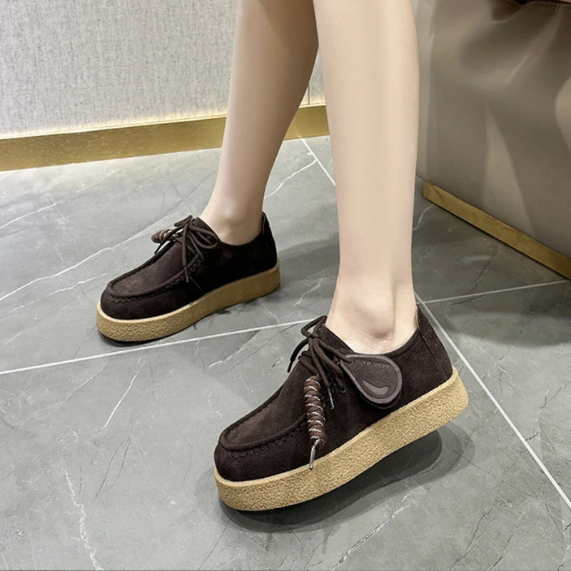 Women's Lace Leather Loafers (Khaki) – Shop at OWNLUXE