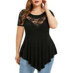 Load image into Gallery viewer, Plus Size Lace Hollow-Out Tee / T-shirt en dentelle ajourée
