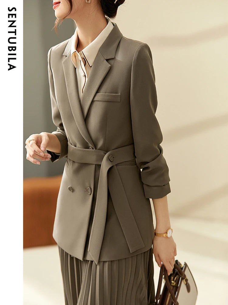 Women's Long Sleeve Jacket (Mocha) | OWNLUXE