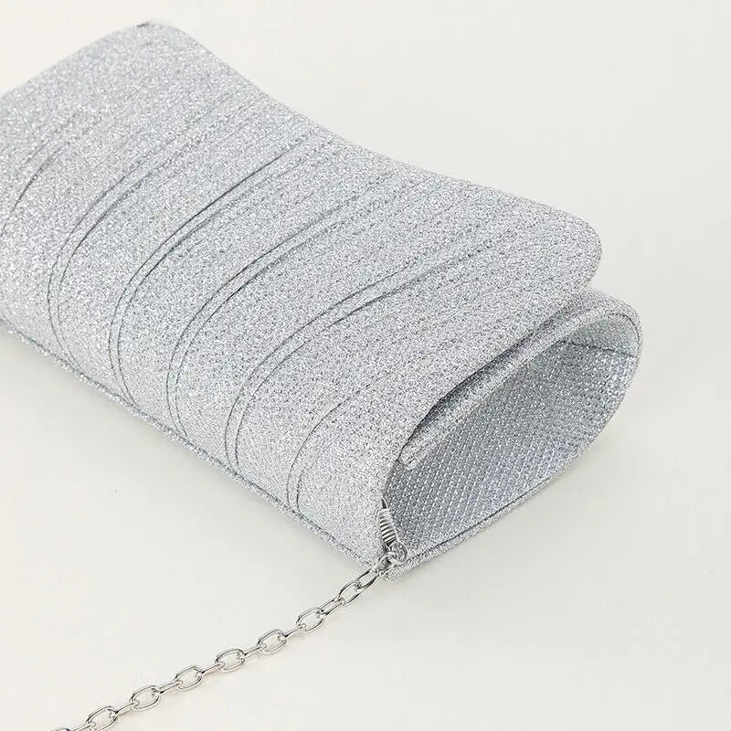 Pleated Evening Clutch Bag – Elegant Party Style | Pochette de Soirée Plissée – Style Élégant pour Soirée