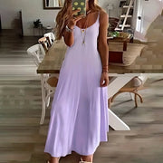 Colorful Gradient V-Neck Maxi Dress – Sleeveless Backless Summer Dress | OWNLUXE