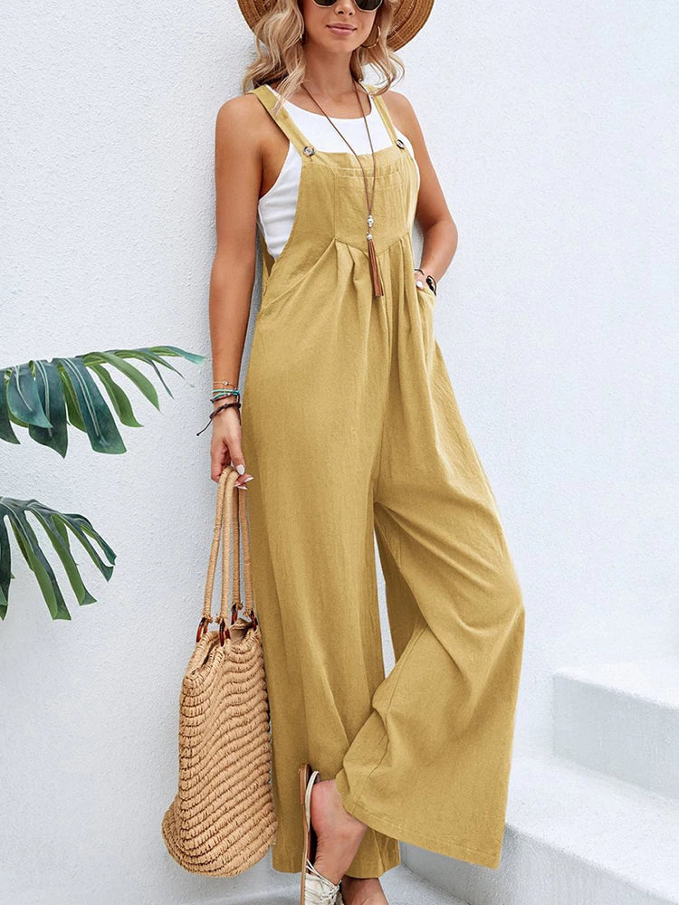Wide-Leg Sleeveless Jumpsuit | OWNLUXE