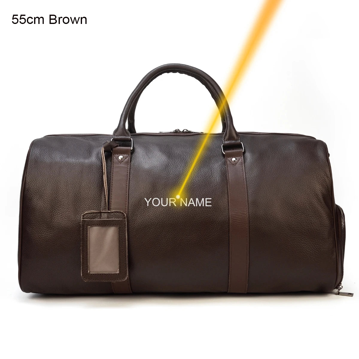 Vintage Leather Travel Duffle Bag – 100% Genuine Cowhide with Laptop Compartment