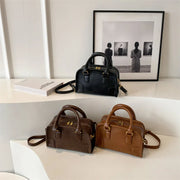 PU Leather Vintage Boston Bag | OWNLUXE