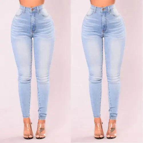 High Waist Stretch Denim Skinny Jeans
