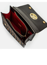 Letter Embossed Shoulder Bag - Luxury Party Handbag