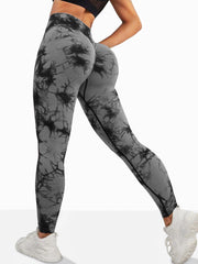 Tie-Dye Seamless High-Waist Yoga Tie-Front Leggings | OWNLUXE