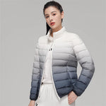 Load image into Gallery viewer, Women’s Gradient Down Feather Winter Jacket – Lightweight
